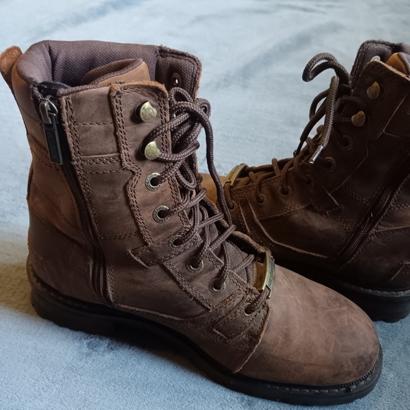 Harley Davidson Mens 10 M Rustic Brown Leather Riding Boots Rugged Motorcycle - Picture 8 of 13